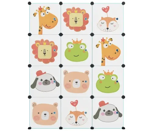 Skapītis Bērniem, 12 Kubveida Nodalījumi, Zils, Plastmasa Vidaxl