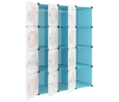 Skapītis Bērniem, 12 Kubveida Nodalījumi, Zils, Plastmasa Vidaxl