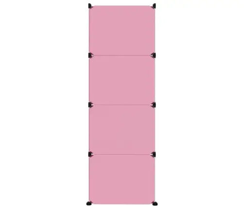 Skapītis Bērniem, 12 Kubveida Nodalījumi, Rozā, Plastmasa Vidaxl