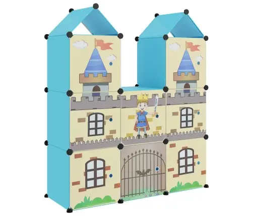 Skapītis Bērniem, 8 Kubveida Nodalījumi, Zils, Plastmasa Vidaxl