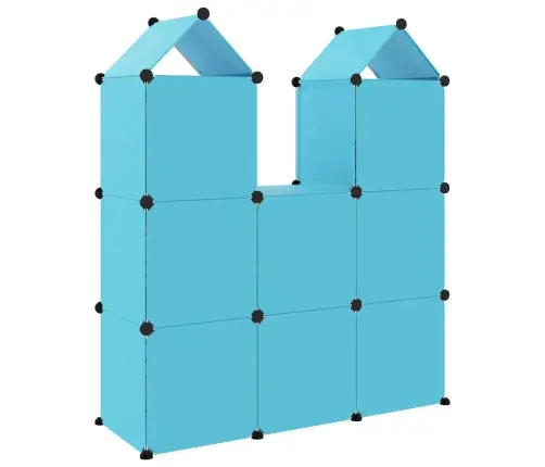 Skapītis Bērniem, 8 Kubveida Nodalījumi, Zils, Plastmasa Vidaxl