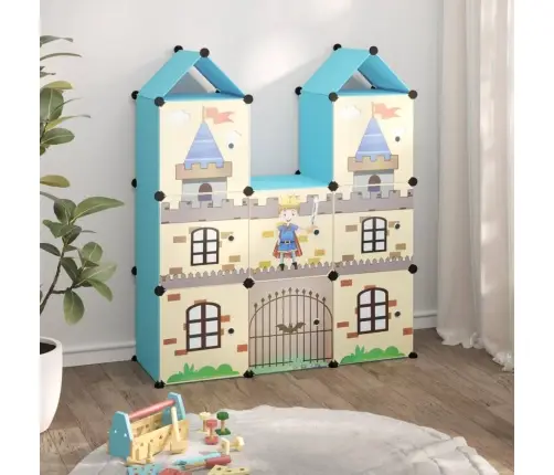 Skapītis Bērniem, 8 Kubveida Nodalījumi, Zils, Plastmasa Vidaxl