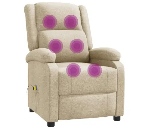 Masāžas Krēsls, Krēmkrāsas Audums Vidaxl