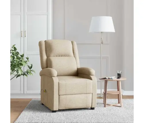 Masāžas Krēsls, Krēmkrāsas Audums Vidaxl