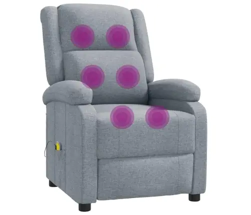 Masāžas Krēsls, Gaiši Pelēks Audums Vidaxl