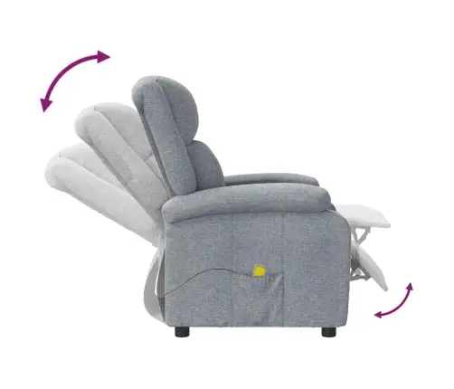 Masāžas Krēsls, Gaiši Pelēks Audums Vidaxl