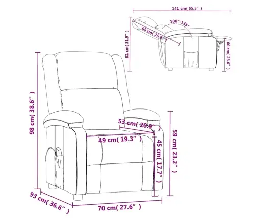 Masāžas Krēsls, Gaiši Pelēks Audums Vidaxl