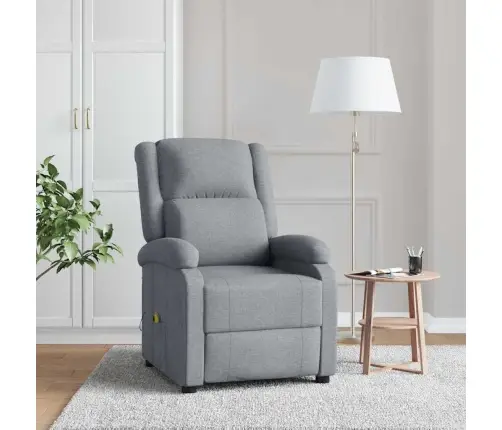 Masāžas Krēsls, Gaiši Pelēks Audums Vidaxl