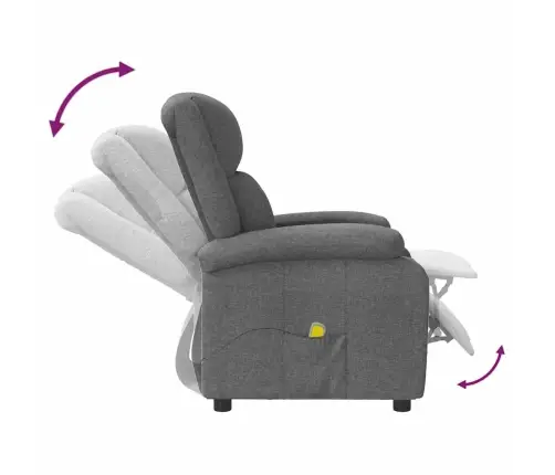 Masāžas Krēsls, Tumši Pelēks Audums Vidaxl