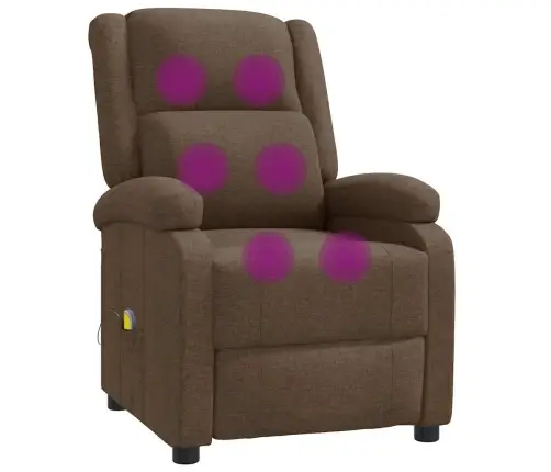 Masažinis Krėslas, Rudos Spalvos, Audinys