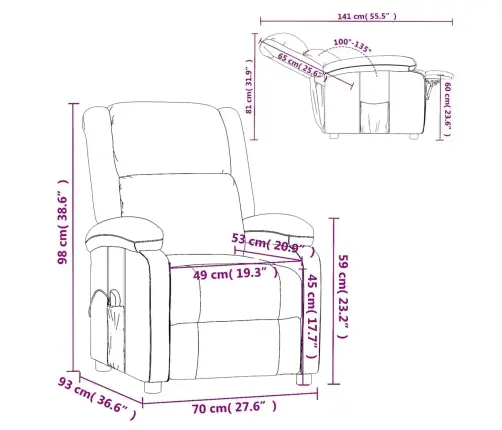 Masažinis Krėslas, Rudos Spalvos, Audinys