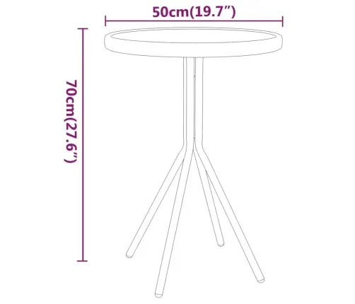 3-Daļīgs Bistro Mēbeļu Komplekts, Tērauds, Melns Vidaxl