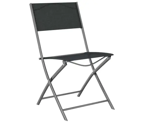 Saliekami Dārza Krēsli, 2 Gab., Melns Tērauds Un Tekstilēns Vidaxl Saliekami Dārza Krēsli, 2 Gab., Melns Tērauds Un Tekstilēns Vidaxl