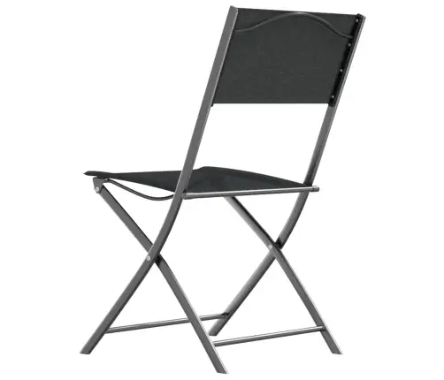 Saliekami Dārza Krēsli, 2 Gab., Melns Tērauds Un Tekstilēns Vidaxl Saliekami Dārza Krēsli, 2 Gab., Melns Tērauds Un Tekstilēns Vidaxl