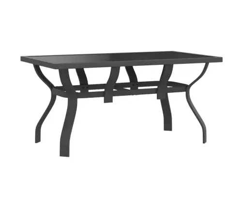 Dārza Galds, Pelēks, Melns, 140X70X70 Cm, Tērauds Un Stikls Vidaxl