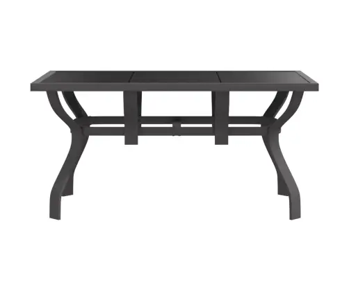 Dārza Galds, Pelēks, Melns, 140X70X70 Cm, Tērauds Un Stikls Vidaxl