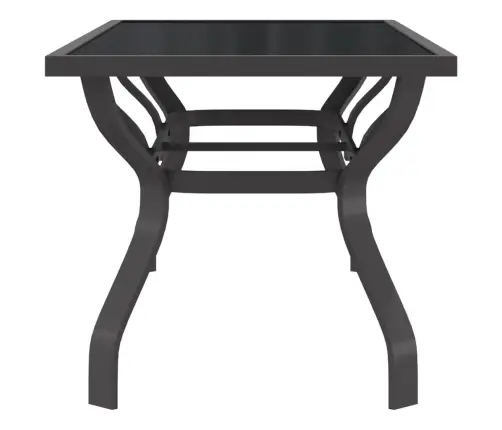 Sodo Stalas, Pilkas Ir Juodas, 180X80X70cm Plienas Ir Stiklas