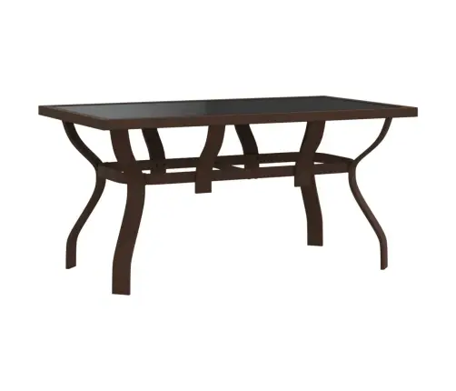 Sodo Stalas, Rudas Ir Juodas, 140X70X70cm Plienas Ir Stiklas