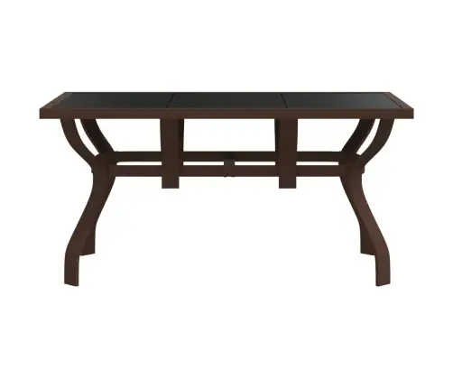 Sodo Stalas, Rudas Ir Juodas, 140X70X70cm Plienas Ir Stiklas