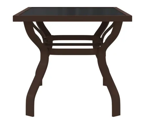 Sodo Stalas, Rudas Ir Juodas, 140X70X70cm Plienas Ir Stiklas
