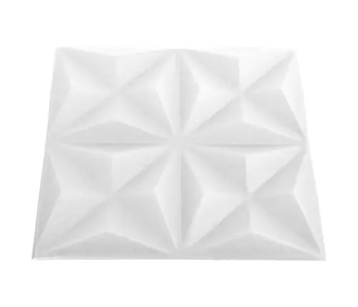 3D Sienas Paneļi, 48 Gab., 50X50 Cm, Balts Origami, 12 M² Vidaxl
