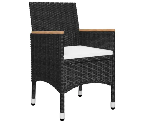 Sodo Valgomojo Komplektas Su Pagalvėlėmis, 5 Dalių, Juodas