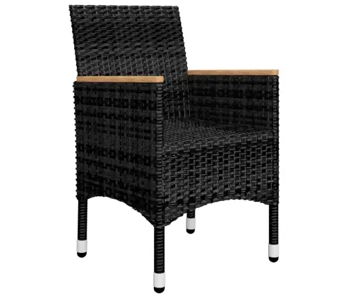 Sodo Valgomojo Komplektas Su Pagalvėlėmis, 5 Dalių, Juodas