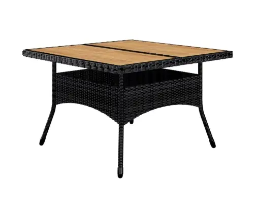 9-Daļīgs Dārza Mēbeļu Komplekts, Melna Pe Rotangpalma, Koks Vidaxl