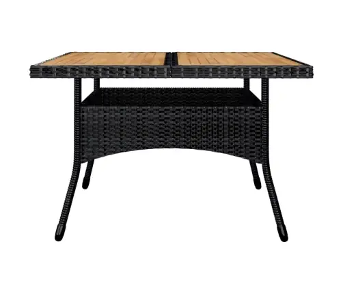 9-Daļīgs Dārza Mēbeļu Komplekts, Melna Pe Rotangpalma, Koks Vidaxl