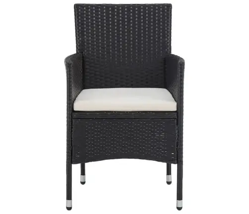 3-Daļīgs Bistro Mēbeļu Komplekts, Pe Rotangpalma, Rūdīts Stikls Vidaxl