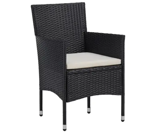 Bistro Komplektas, 3 Dalių, Juodas, Poliratanas Ir Mediena Bistro Komplektas, 3 Dalių, Juodas, Poliratanas Ir Mediena