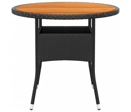 Bistro Komplektas, 3 Dalių, Juodas, Poliratanas Ir Mediena Bistro Komplektas, 3 Dalių, Juodas, Poliratanas Ir Mediena