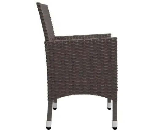 Sodo Valgomojo Komplektas, 3 Dalių, Rudas, Poliratanas/Stiklas