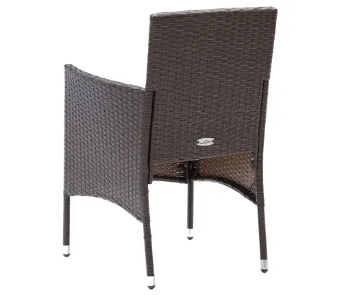 5-Daļīgs Dārza Mēbeļu Komplekts, Pe Rotangpalma, Stikls, Brūns Vidaxl