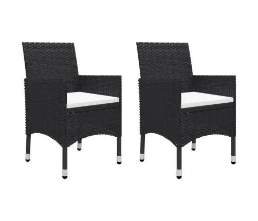 3-Daļīgs Bistro Mēbeļu Komplekts, Pe Rotangpalma, Rūdīts Stikls Vidaxl