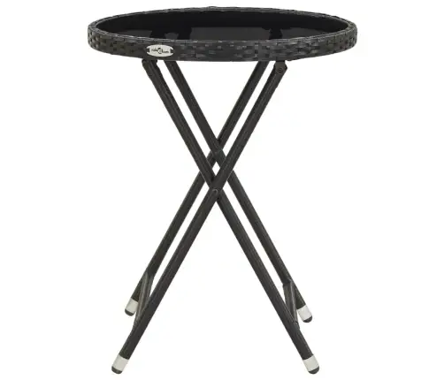 3-Daļīgs Bistro Mēbeļu Komplekts, Pe Rotangpalma, Rūdīts Stikls Vidaxl