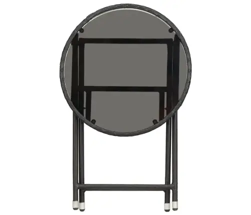 3-Daļīgs Bistro Mēbeļu Komplekts, Pe Rotangpalma, Rūdīts Stikls Vidaxl