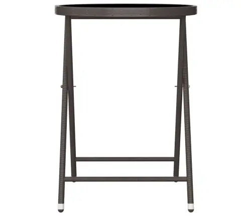 3-Daļīgs Bistro Mēbeļu Komplekts, Pe Rotangpalma, Rūdīts Stikls Vidaxl