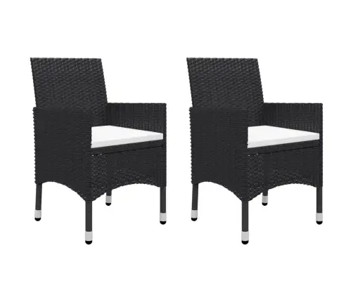 3-Daļīgs Bistro Mēbeļu Komplekts, Pe Rotangpalma, Rūdīts Stikls Vidaxl