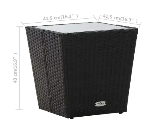 3-Daļīgs Bistro Mēbeļu Komplekts, Pe Rotangpalma, Rūdīts Stikls Vidaxl