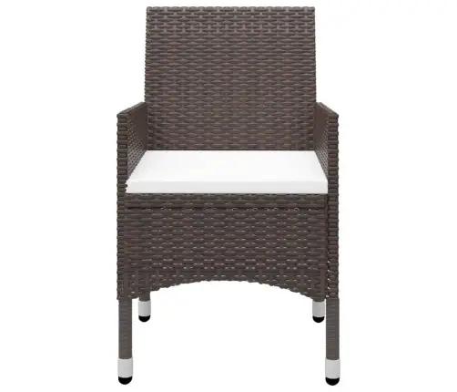 Bistro Baldų Komplektas, 3 Dalių, Rudas, Poliratanas/Stiklas