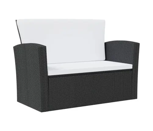 8-Daļīgs Dārza Mēbeļu Komplekts, Matrači, Pe Rotangpalma, Melns Vidaxl