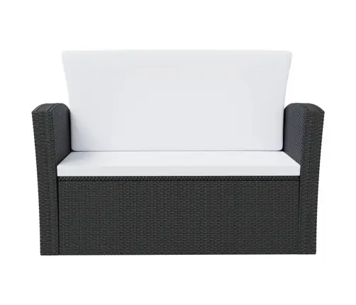 8-Daļīgs Dārza Mēbeļu Komplekts, Matrači, Pe Rotangpalma, Melns Vidaxl