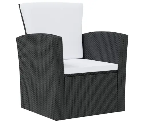 8-Daļīgs Dārza Mēbeļu Komplekts, Matrači, Pe Rotangpalma, Melns Vidaxl