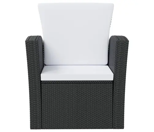 8-Daļīgs Dārza Mēbeļu Komplekts, Matrači, Pe Rotangpalma, Melns Vidaxl