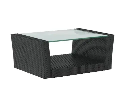 8-Daļīgs Dārza Mēbeļu Komplekts, Matrači, Pe Rotangpalma, Melns Vidaxl