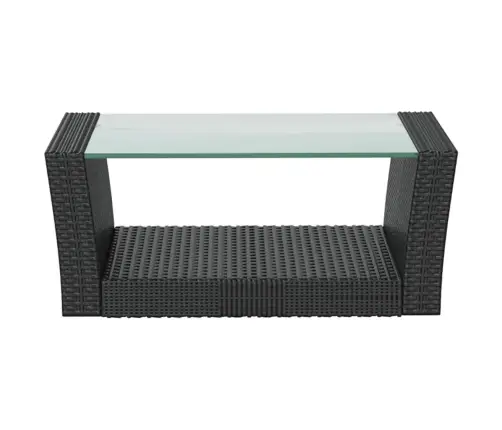 8-Daļīgs Dārza Mēbeļu Komplekts, Matrači, Pe Rotangpalma, Melns Vidaxl