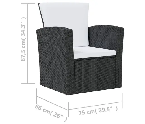 16-Daļīgs Dārza Atpūtas Mēbeļu Komplekts, Melna Pe Rotangpalma Vidaxl 16-Daļīgs Dārza Atpūtas Mēbeļu Komplekts, Melna Pe Rotangpalma Vidaxl