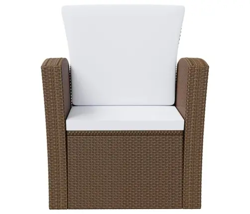 16-Osaline Aiamööblikomplekt Patjadega, Polürotang, Pruun