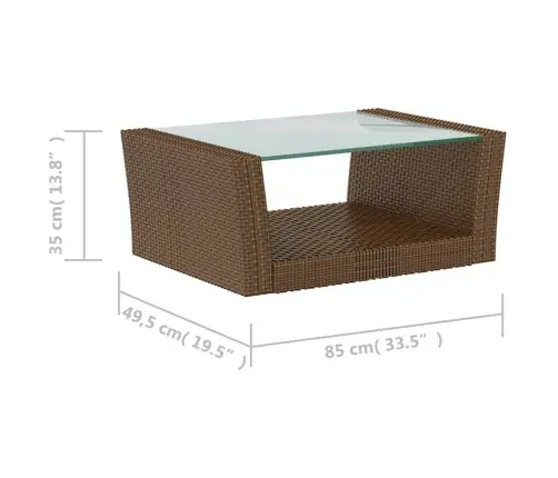 16-Osaline Aiamööblikomplekt Patjadega, Polürotang, Pruun